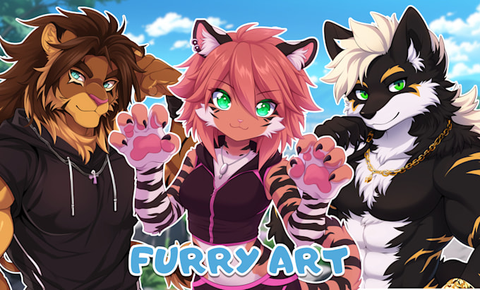 Gig Preview - Draw furry art, fursona and original furry character with anime style colorfull