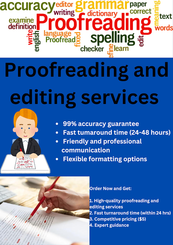 Gig Preview - Do a proofreading and copy editing services  are available