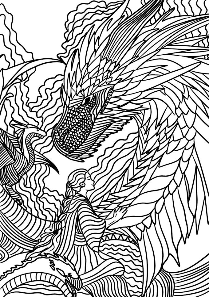 Gig Preview - Draw custom coloring book pages unique designs