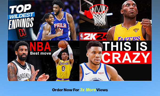 Gig Preview - Design youtube thumbnails for basketball or nba 2k25 in 3hrs