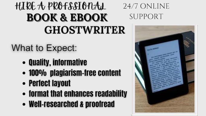 Gig Preview - Ghostwrite 30k words as ebook ghostwriter,ebook writer,ghost book writer,ebook