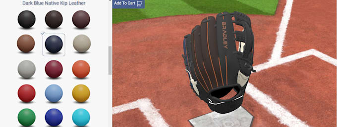 Gig Preview - Custom 3d baseball glove design  configuration tailored to your preferences