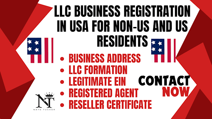 Gig Preview - Do USA llc business registration, non USA residents, ein,UK company registration