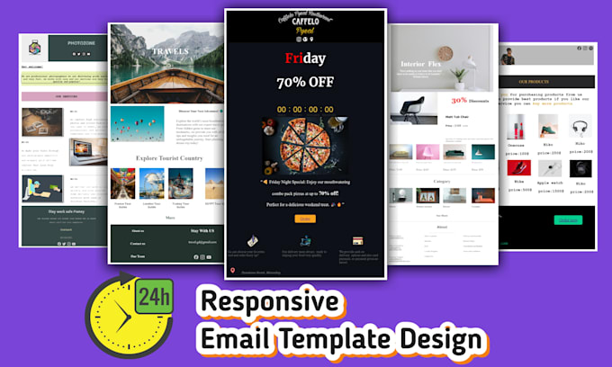 Gig Preview - Make responsive email template design