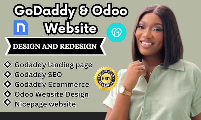 Gig Preview - Design godaddy website odoo website landing page, nicepage ecommerce website