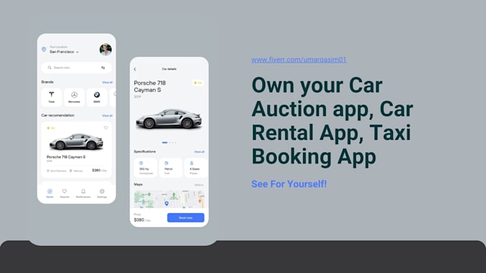 Gig Preview - Develop car rental app, car wash app, car auction app carpooling app