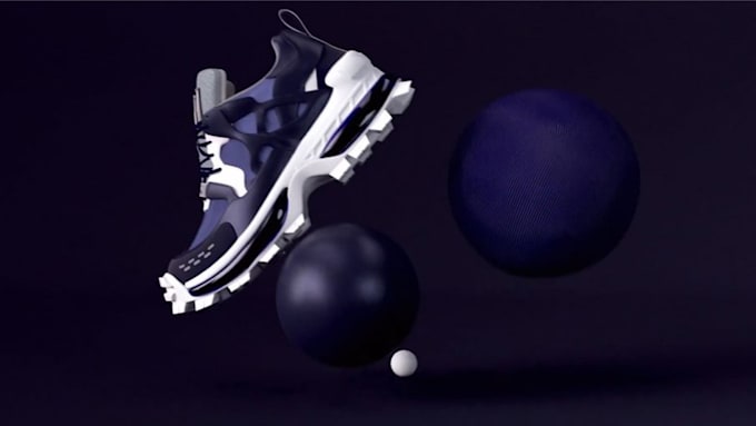 Gig Preview - Render realistic 3d animation of your footwear, sneakers, 3d animation, cgi ads