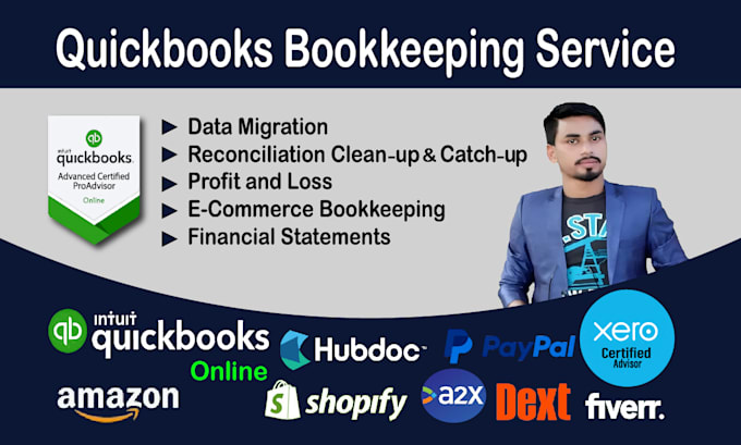 Gig Preview - Do manage setup, migration, and reconciliation using quickbooks online