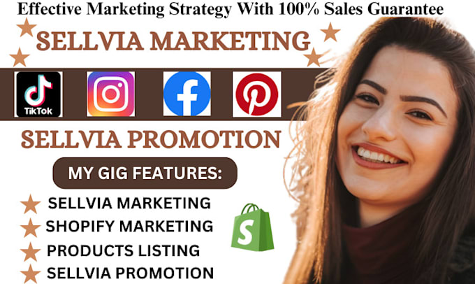 Gig Preview - Do sellvia marketing, sellvia promotion, shopify marketing, boost shopify sales