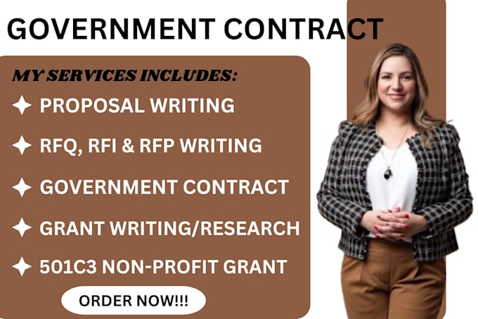 Gig Preview - Do winning government contract bid proposal, rfp,rfq, non profit grant and 501c3