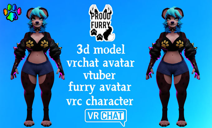 Gig Preview - Create 3d model, vrchat avatar, furry avatar, furry model, furry nsfw, 3d vtuber