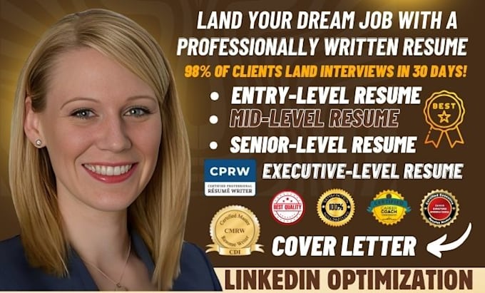 Gig Preview - Write professional ats resume writing, cover letter, and linkedin optimization