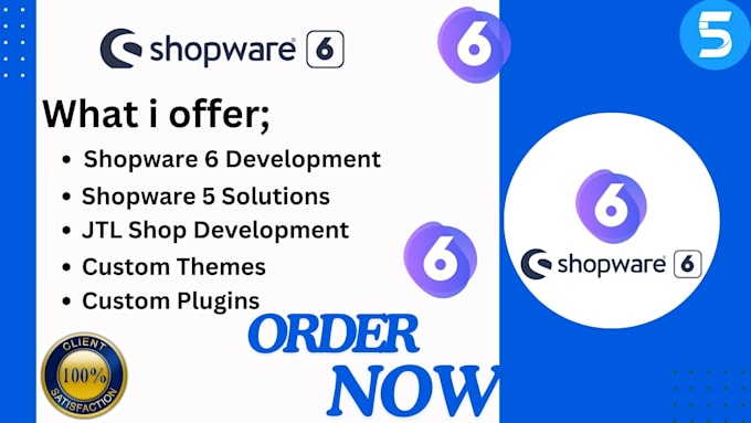 Gig Preview - Develop shopware 6, shopware 5, jtl shop, shopware theme, shopware 6 plugin