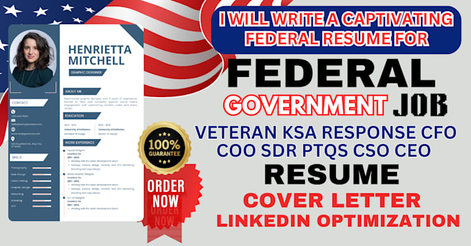 Gig Preview - Write federal government veteran ksa response cfo coo sdr ptqs cso ceo resume