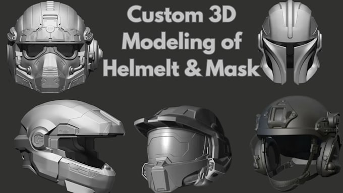 Bestseller - design 3d modeling of a helmet, 3d armor or mask for 3d printing