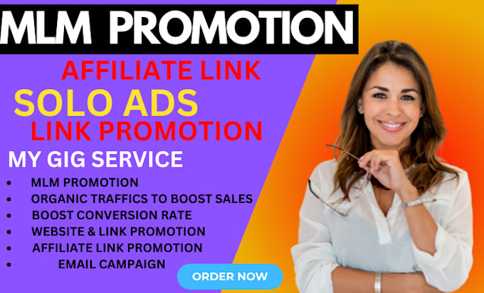 Gig Preview - Do effective live good MLM promotion, MLM sales funnel, affiliate link promotion