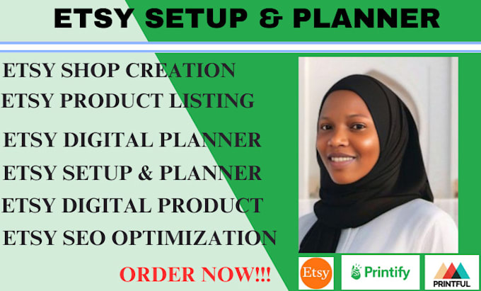 Gig Preview - Setup etsy shop ,etsy product listing to increase etsy digital planner sales