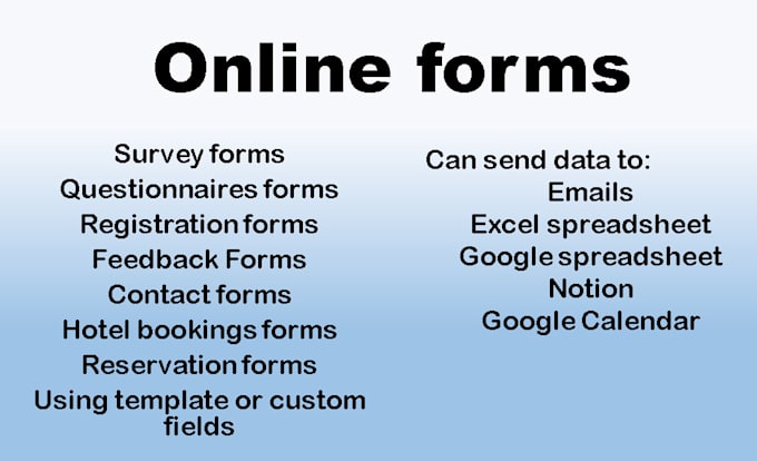 Gig Preview - Create a online form or survey