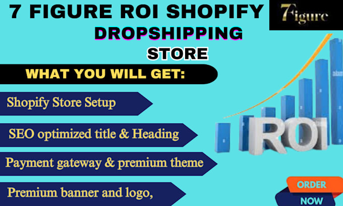 Gig Preview - Create a 6 figure ROI shopify dropshiping store for your business