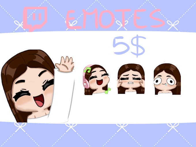 Gig Preview - Create cute twitch, youtube and discord emotes