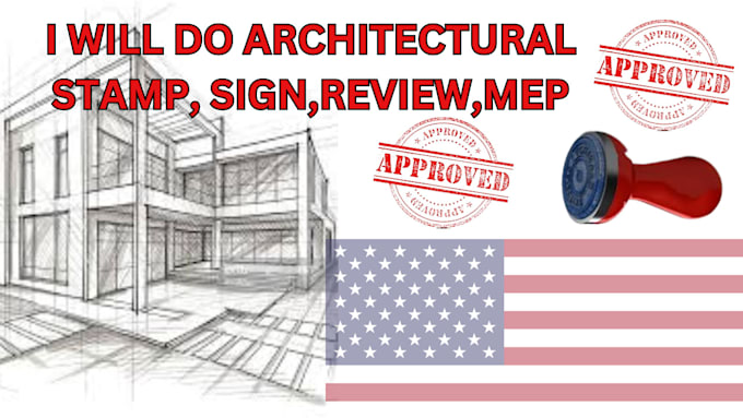 Gig Preview - Draw review stamp architectural blueprint for city permit