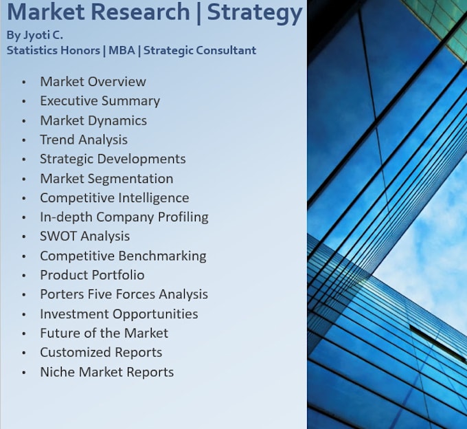 Bestseller - do market overview, market analysis, competitive analysis, swot analysis