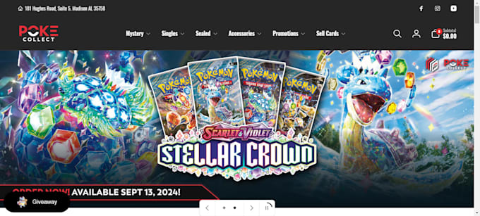 Gig Preview - Design pokemon trading card website game card store sportcard shopify store