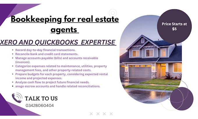 Gig Preview - Do bookkeeper for your real estate accounts in xero and quickbooks