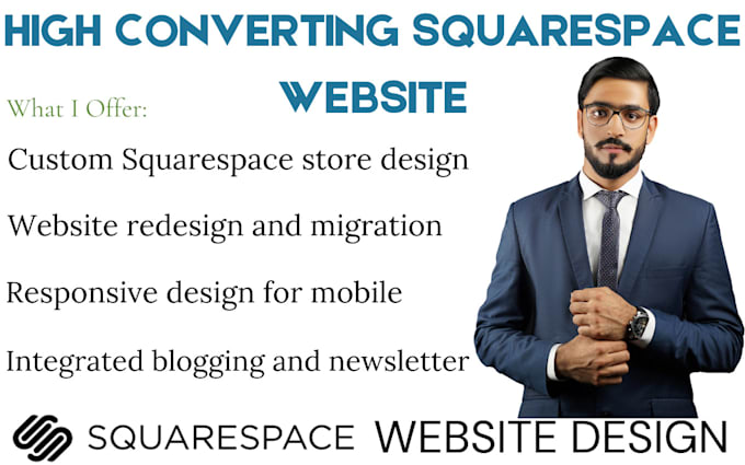 Gig Preview - Build high converting squrespace website redesign squarespace website