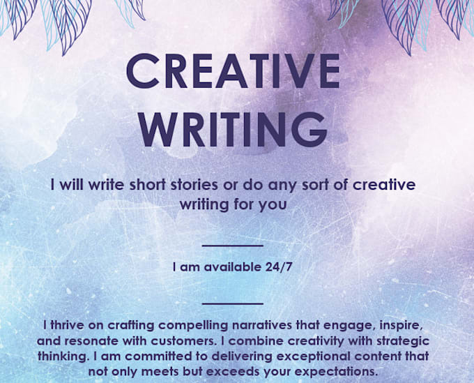 Gig Preview - Do creative writing for you