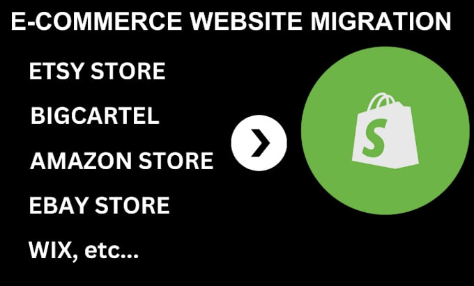 Gig Preview - Complete migration from amazon etsy wix bigcartel ebay to shopify website