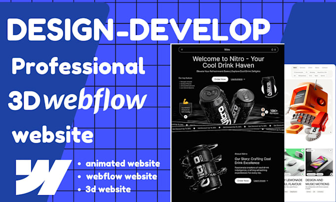 Gig Preview - Build top 3d animated website, redesign webflow, clone webflow, parallax, webgl