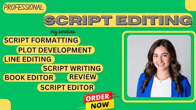 Bestseller - be your movie script writer and editor, format screenplay, proofread script