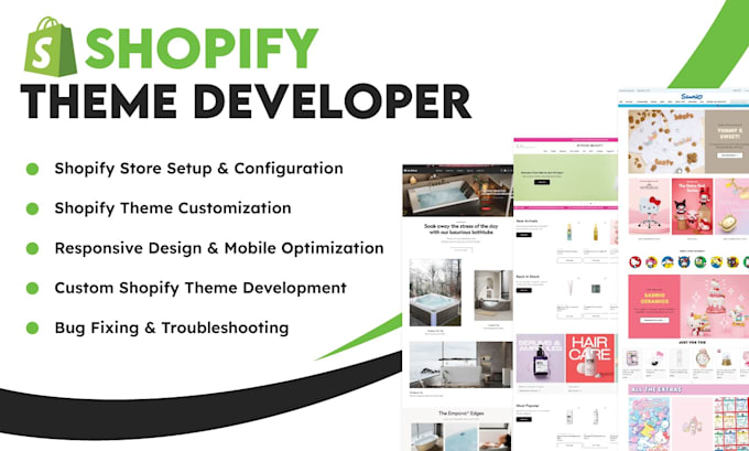 Gig Preview - Custom shopify theme developer and bug fixing