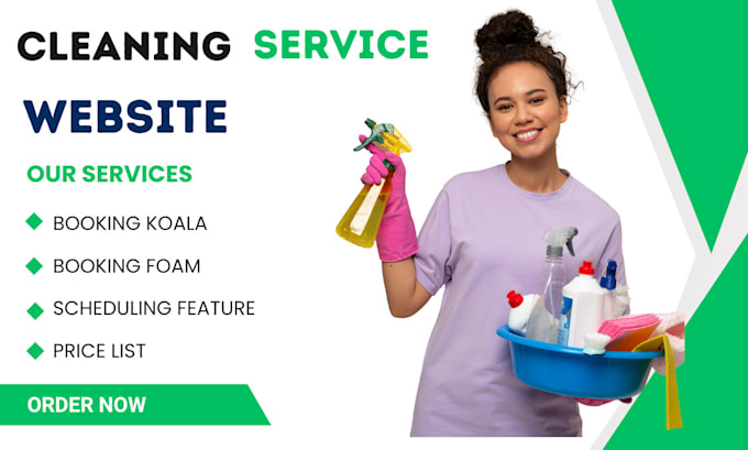 Gig Preview - Cleaning service website, office cleaning, booking koala, booking koala website