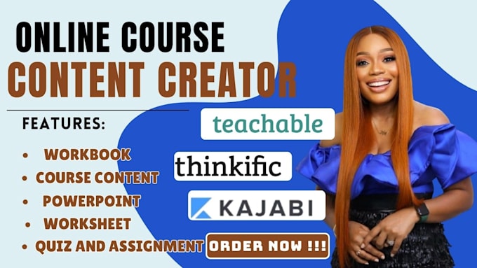 Gig Preview - Create online course creation course content coaching program lesson plan