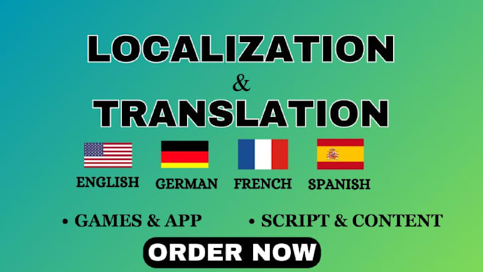 Gig Preview - Translate and localize your web game or app into spanish, german or french