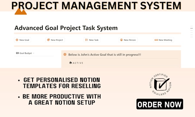 Gig Preview - Setup project management notion template as notion expert for productivity