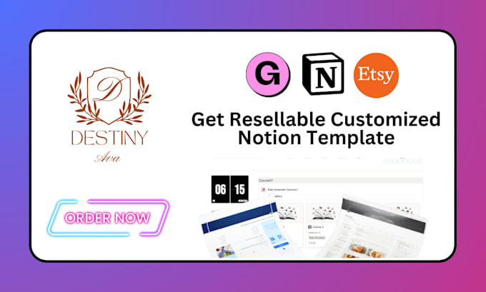 Gig Preview - Design notion template for project management as notion expert for productivity