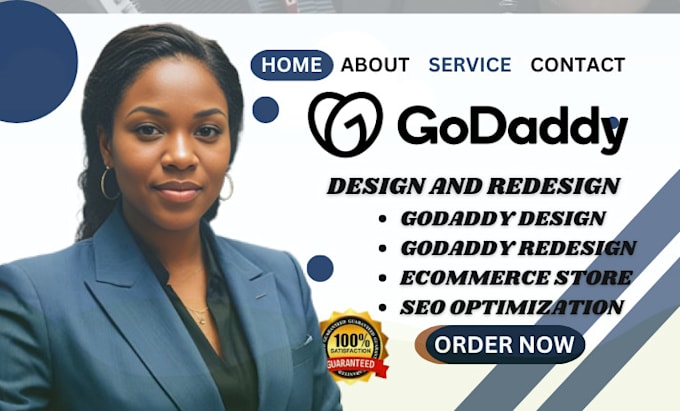 Gig Preview - Godaddy website, godaddy website redesign, godaddy website design, godaddy seo