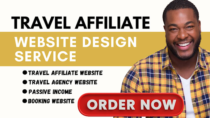 Gig Preview - Travel website travel affiliate website affiliate travel agency website