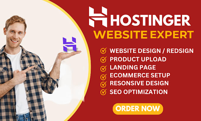 Gig Preview - Design hostinger website hostinger website redesign hostinger ecommerce website