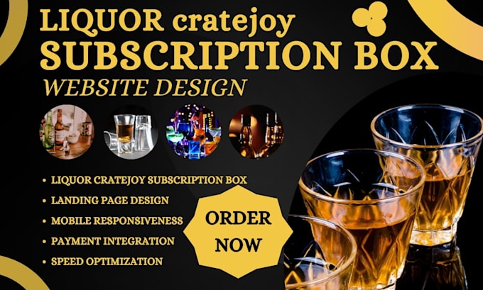 Gig Preview - Design cratejoy subscription box liquor wine alcohol tequila champagne website