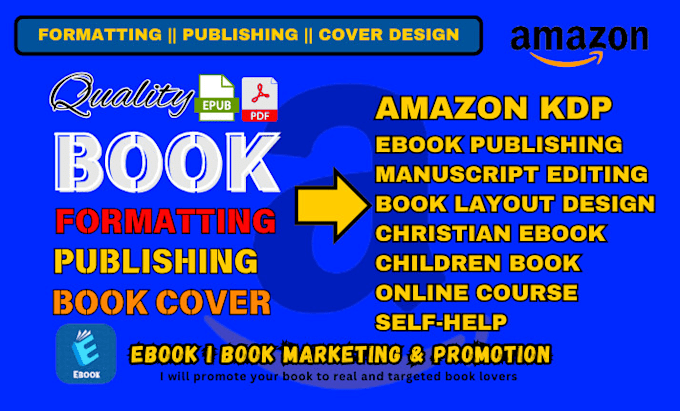 Gig Preview - Do amazon kdp, kindle book formatting, ebook publishing and kdp book publishing