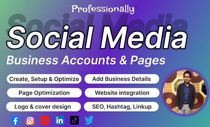 Gig Preview - Create and setup business page and all social media accounts