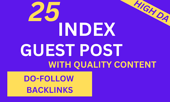 Gig Preview - Provide guest post service with 2 do follow backlink