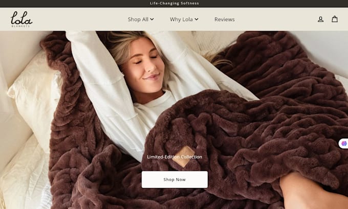 Bestseller - design a cozy, high converting blanket shopify store with custom features