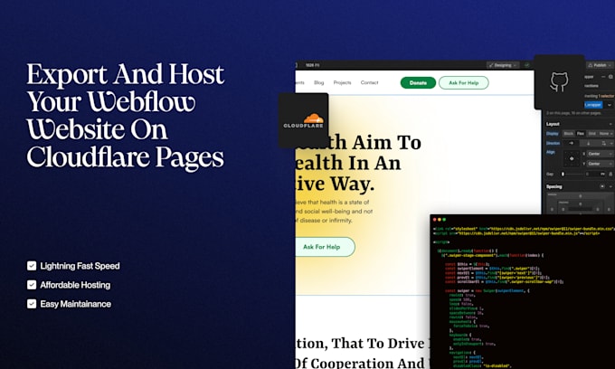 Gig Preview - Export and host your webflow website on cloudflare pages