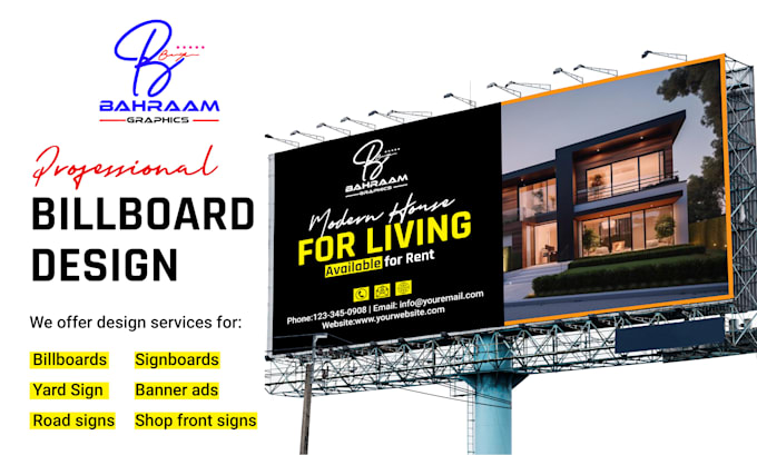 Gig Preview - Design billboard, yard sign, signage, sign board, outdoor ads,