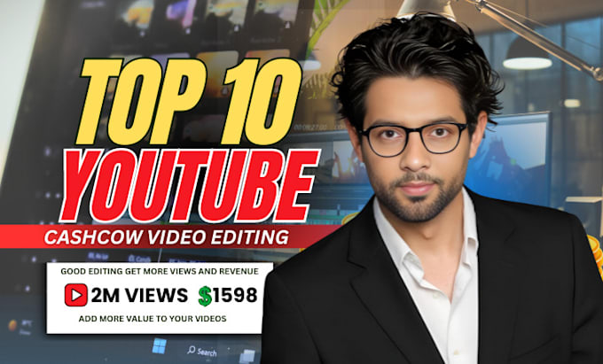 Gig Preview - Do youtube top 10 video editing for faceless cash cow channel